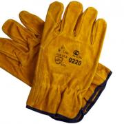 Перчатки спилковые пятипалые, арт. 0220, желтые