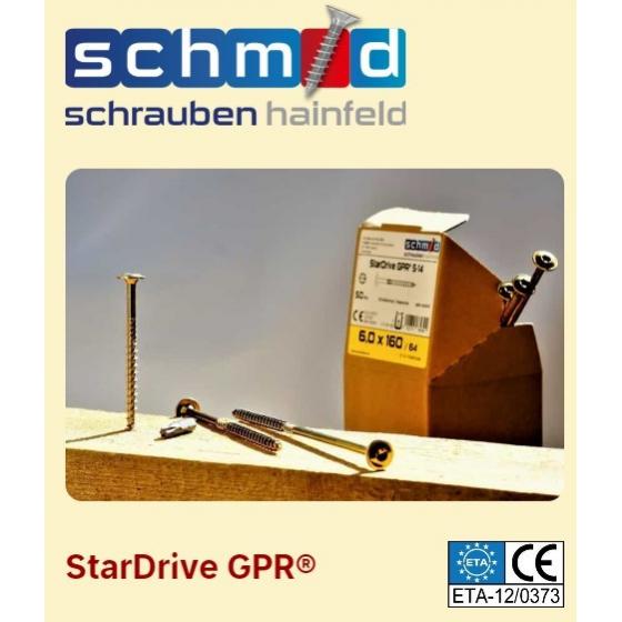 Саморезы конструкционные Schmid StarDrive GPR 6.0x200/64/10 TX30 (Потай, 50шт)