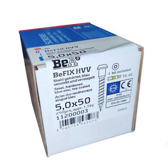 Саморез BeA BeFIX HVV 5,0x50 TX20 / 250шт (для перф. крепежа)