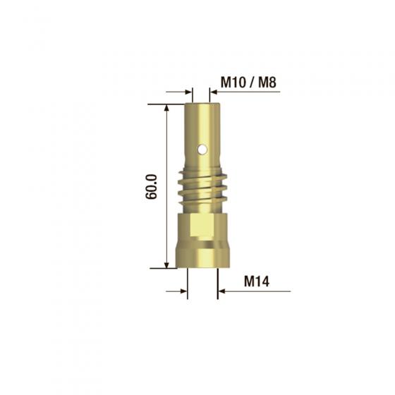 Адаптер контактного наконечника Fubag M10х60 мм (5 шт.) [FB.TA.M10.60]